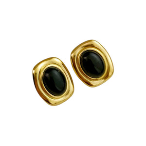 Aretes Oval - Negro